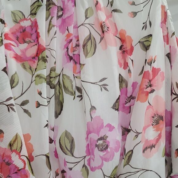 Calvin Klein Cold Shoulder Floral Maxi Dress, Size 8 - Picture 5 of 6